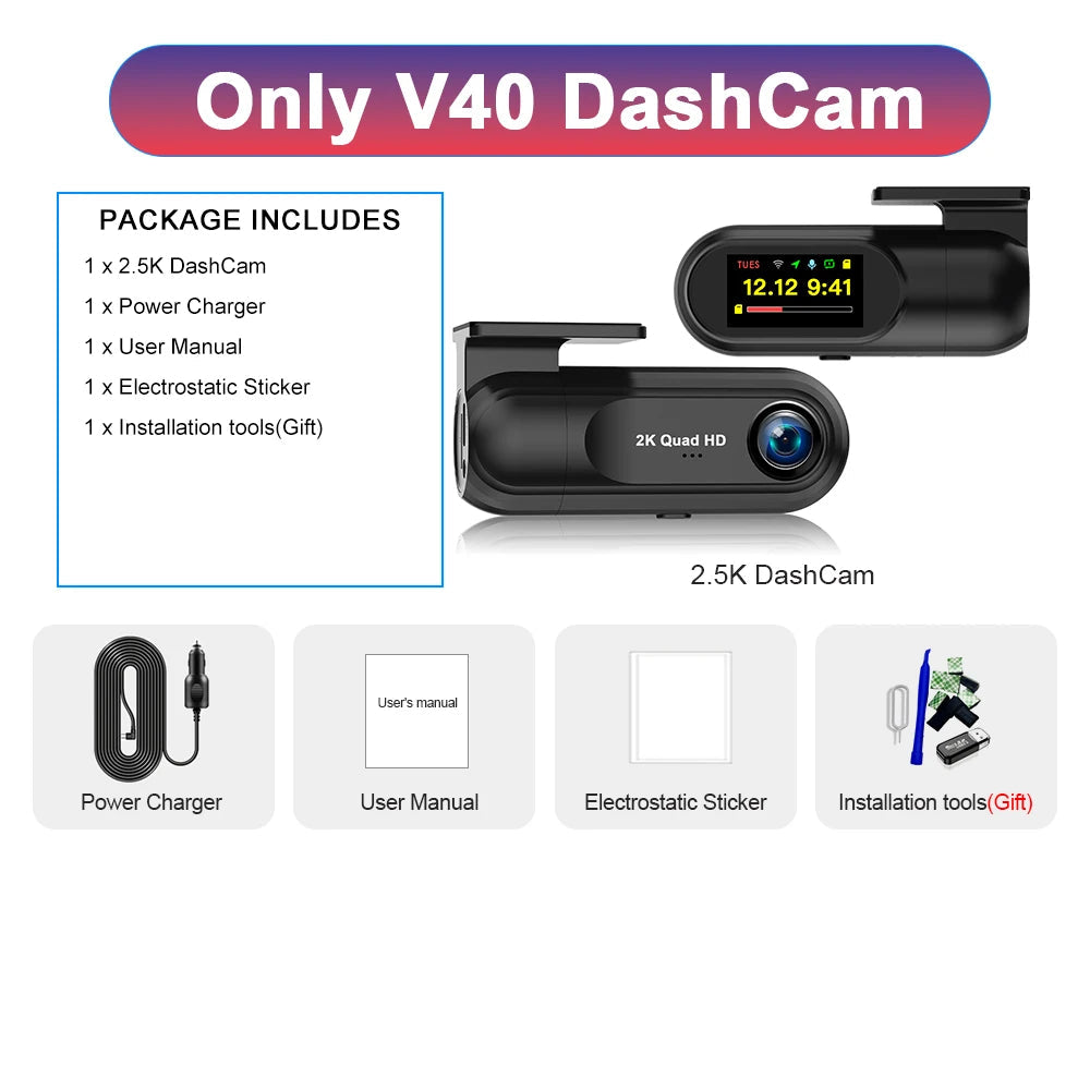 Soam﻿ 2K Dash Camera For Cars WiFi DVR Dash Cam Video Recorder Night Vision 24H Parking Monitor Dashcam Support GPS Car Mobile World