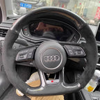 DIY Car Steering Wheel Cover Suede Carbon Fiber Leather For Audi A1 8X A2 A3 Q3 Q5 Q2 A4 A5 A6 Avant Car Interior Accessories CM World