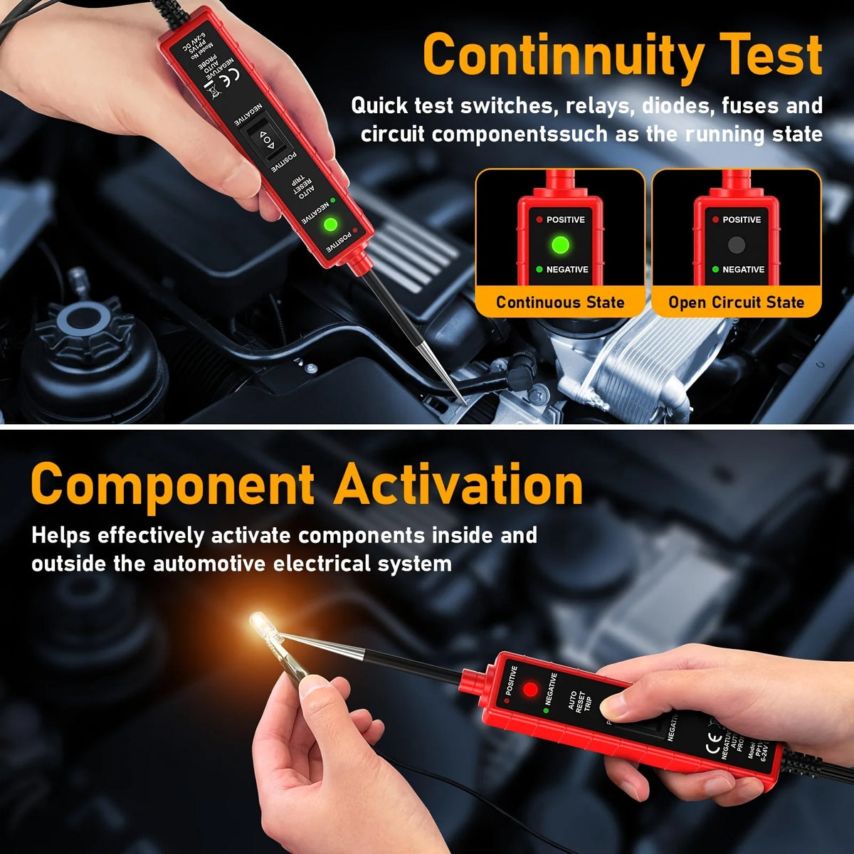 High-Performance Multifunctional Automotive Circuit Tester and Drive Detector—Digital Display, Adjustable Resistance, Ergonomic Design, for Electrical System Diagnostics, Circuit Switch Inspection, and Vehicle Maintenance