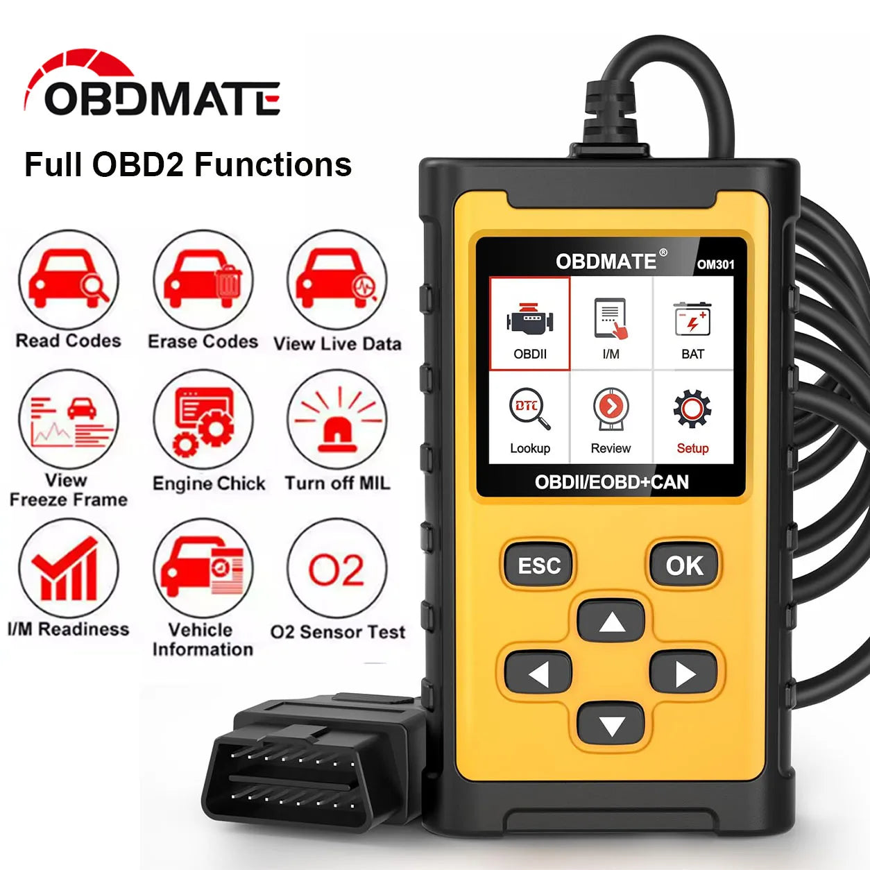 OBD2 Scanner Code Reader Check Engine Light Car Diagnostic Tool Read Clear Fault Codes Full OBD2 Functions 2026 Car Mobile World