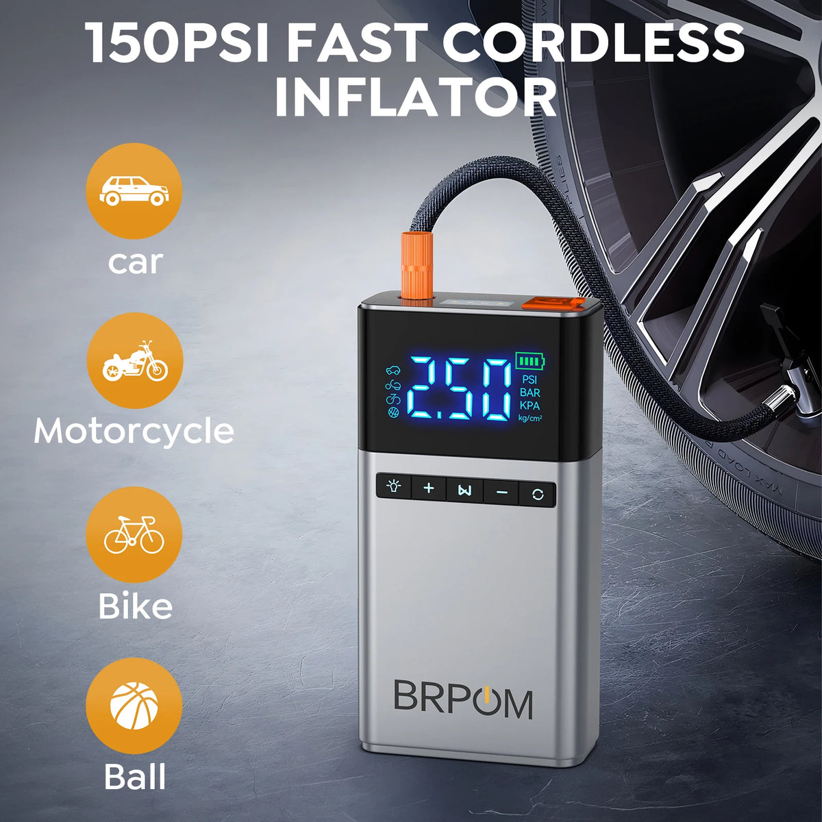 1500A Portable Car Charger, Jump Starter, Rechargeable Battery, Car Battery Launcher, Restoration Item Emergency Starter With Air Compressor Portable Car Battery Booster With 150PSI Auto-Stop Tire Inflator 10.0L Diesel