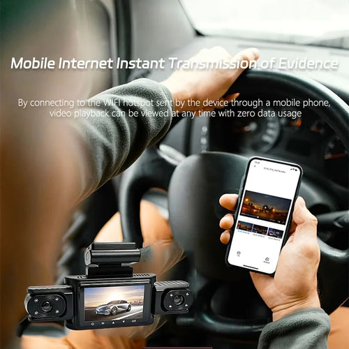 4-Channel WiFi Dash Cam, Wide Angle, Night Vision, G-Sensor, Parking & Loop Recording, Universal for Various Vehicles Car Mobile World