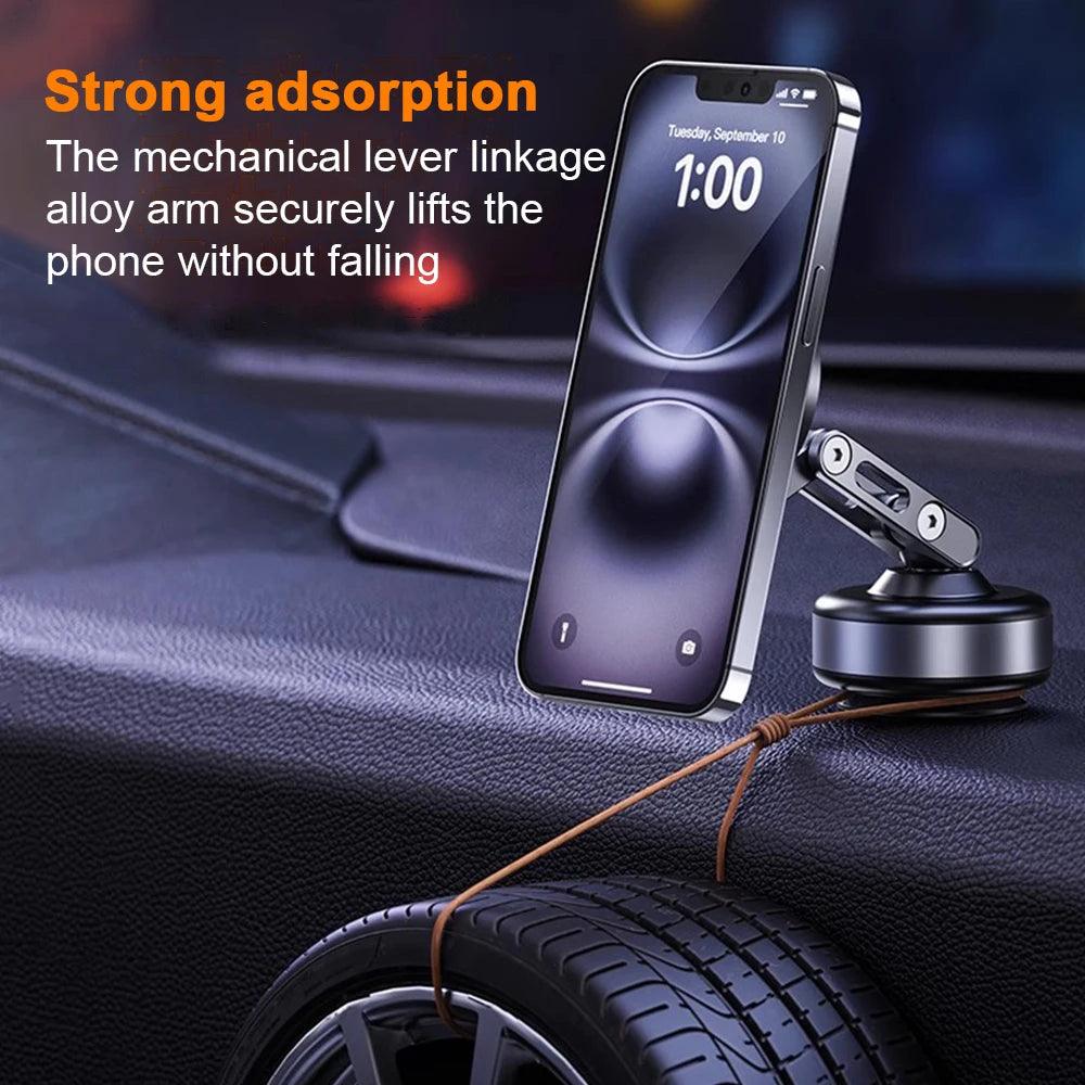 X93 Magnetic Phone Holder Rotating Folding Electric Vacuum Suction Mag Stand For Car Navigation Gym Kitchen Streaming Bracket CM World