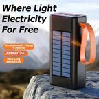 Lenovo 200000mAh Solar Jump Starter Big Capacity Built-in Cables External Battery LED Light For iPhone Huawei Xiaomi 2026