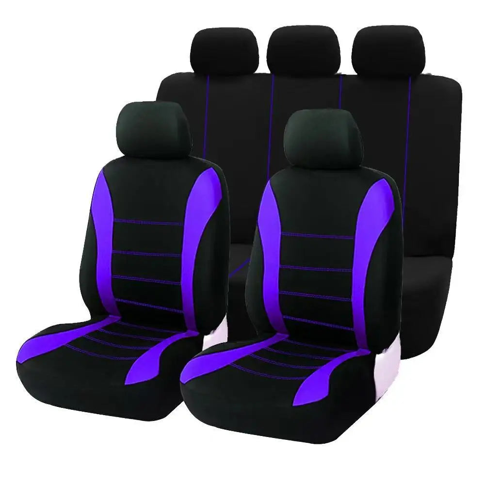 Universal Five-Seater Car Fabric Seat Covers with Stitching CM World