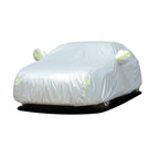 190T Polyester Taffeta Full Car Cover Silver Coated Outdoor Sunshade Rain Full Body Shell For Hatchback Sedan Exterior Parts