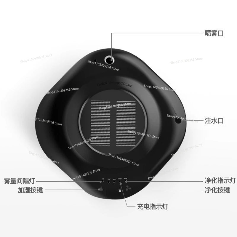 For Solar Car  Air Purifier Car Oxygen Bar Aromatherapy Humidification Spray Car Interior To Eliminate Formaldehyde Odor