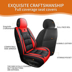 1pc Premium PU Leather Universal Fit Car Seat Cover All-Season Protector Mat with Soft Cushion Full Package Seat Cover CM World