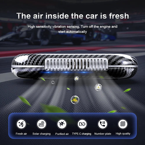 1pc solar air purifier, built-in sensor, used in the car, purifies air, clean air, fresh air, purification generator, intelligen Car Mobile World