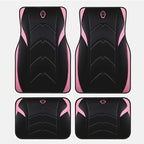4-Pack Black Pink Minimalist Car Floor Mats - Soft Easy Clean, Anti-Slip Durable, Stylish, Fits Most Vehicles, Gift