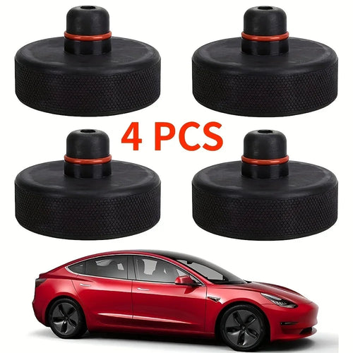 4pcs For Tesla Model X/S/3 Black RubberJackLifting Point Pad AdaptersPremiumStyling Enhanced Protection Easy Jacking Support Pad CM World