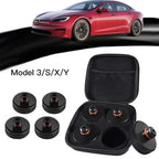4pcs For Tesla Model X/S/3 Black RubberJackLifting Point Pad AdaptersPremiumStyling Enhanced Protection Easy Jacking Support Pad CM World