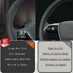 DIY Car Steering Wheel Cover Suede Carbon Fiber Leather For Audi A1 8X A2 A3 Q3 Q5 Q2 A4 A5 A6 Avant Car Interior Accessories CM World