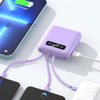 20000mAh Power Bank With Cable LED Digital Portable External Battery Pack for iPhone 16 15 Samsung Xiaomi Huawei Mini Powerbank