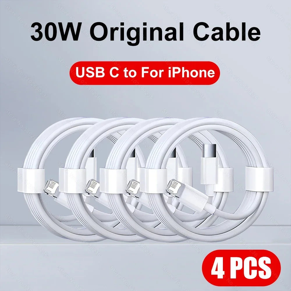 5-1pcs 30W Fast Charging Cable For  iPhone 13 12 11 14 Pro Max Mini USB C Cable For X XR XS MAX 7 8 14 Plus 6 Accessories