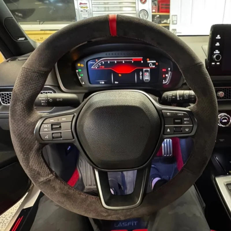 Hand-stitched Non-Slip For Honda Accord Civic 11th Gen CRV 2023 2024 Suede Car Steering Wheel Cover Car Interior Accessories