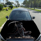 Grim Reaper, Chains and Black Dog Car Vinyl Wrap, PVC Material Waterproof Car Hood Sticker, Self-Adhesive Scratch-Resistant Stic