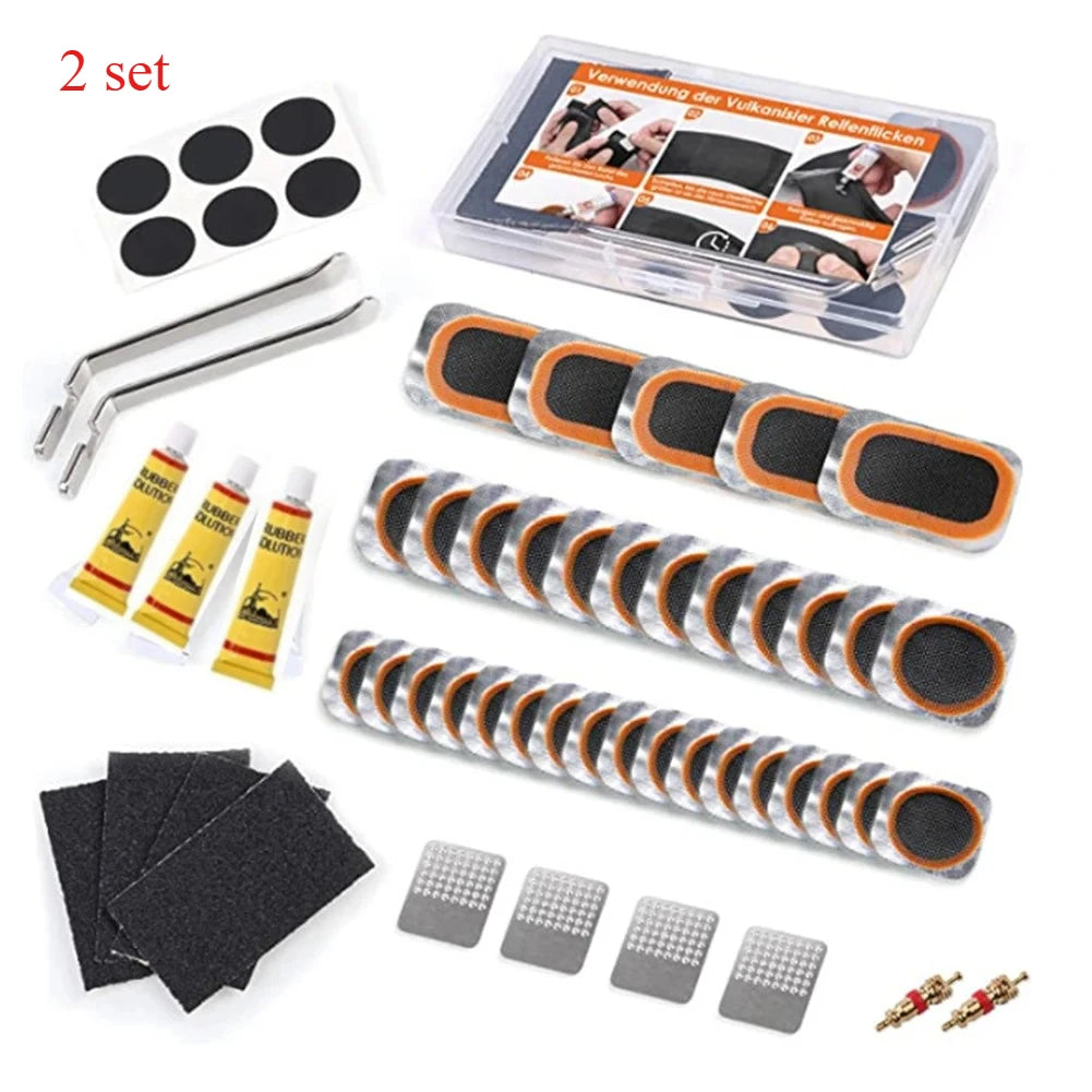 Portable Bicycle Flat Tire Repair Kit - Quick-Dry Rubber Patches, Glue Set for MTB & Road Bike Inner Tubes CM World