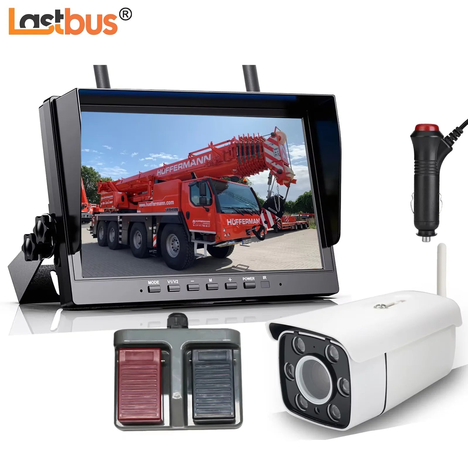 Lastbus Tower Crane Wireless Camera 1080P 30x Optical Zoom 10.1" IPS Screen DVR Monitor For crane/tower crane/forklift/Trailer Car Mobile World