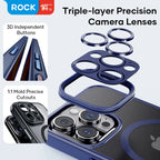 ROCK Translucent Magnetic Case for iPhone 15 Pro Max Matte Anti-Fingerprint Hard Cover for iPhone 15 Pro Compatible with MagSafe