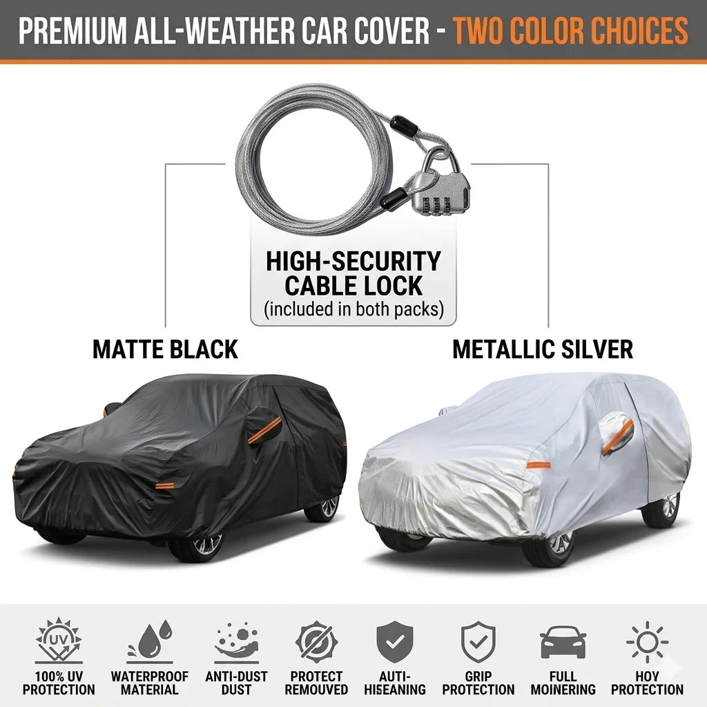 Outdoor UV Car Cover Waterproof All Weather Sun Rain Dust Protection Fit For SUV/Sedans/Hatchbacks Kayme Car Accessories Car Mobile World