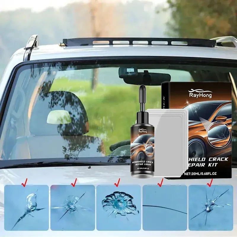 Windshield crack repair fluid,car window repair resin kit,glass scratch repair tool,glass curing adhesive,crack maintenance tool CM World