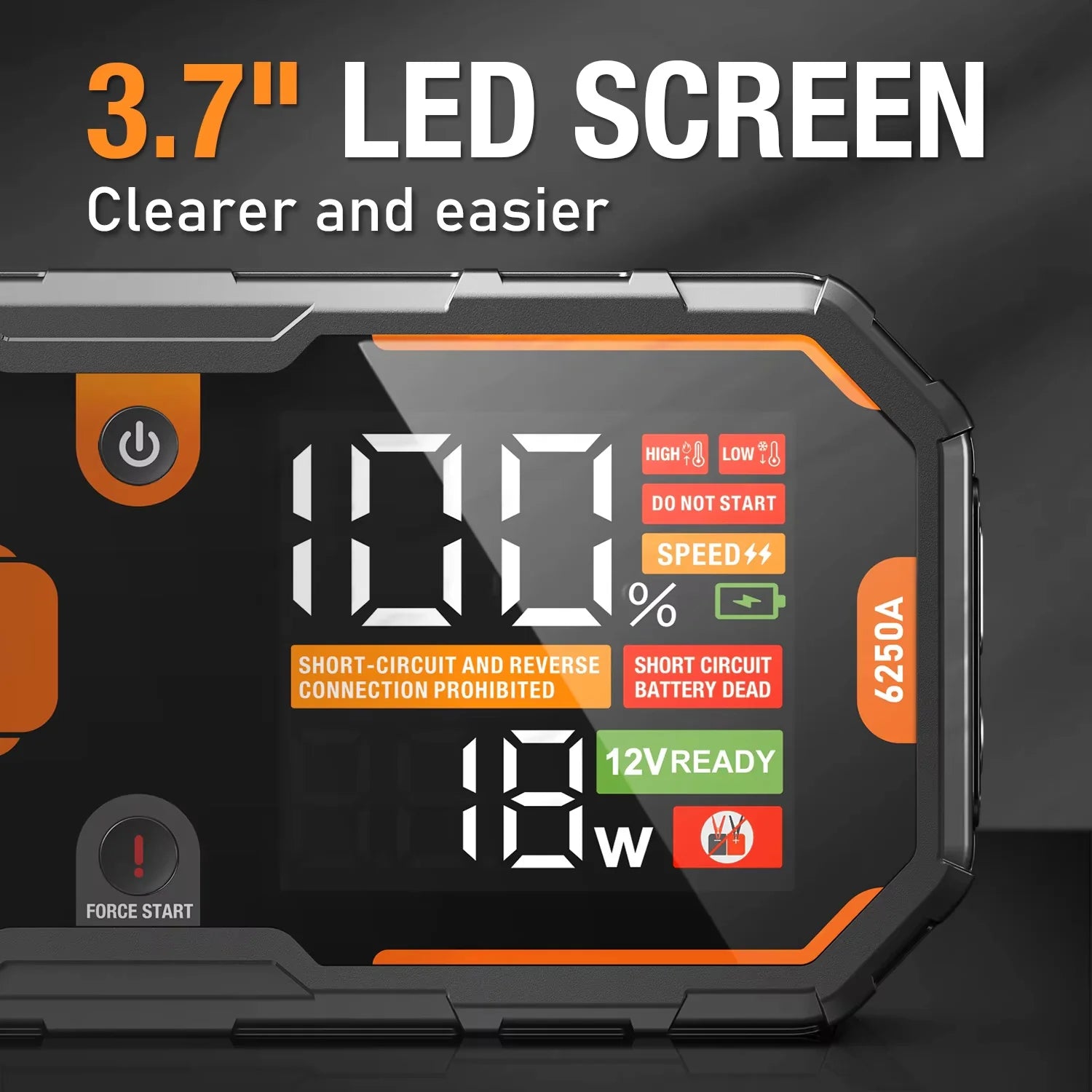 Car 6250A Portable 12V  Jump Starter Power Bank 12V Auto Battery Charger Booster Starting Device For 10.0L GAS/6.5L DIESEL CM World