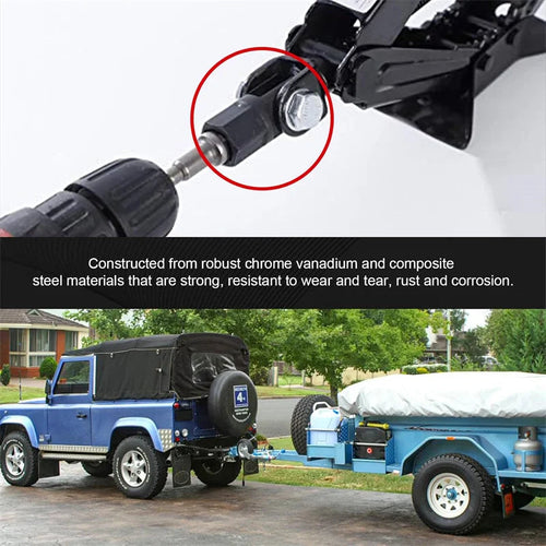 1/2 Inch Scissor Jack Adapter and Socket Adapter for Most Jacks Chrome Vanadium Steel Scissor Jack Adapter Drive Impact Wrench CM World