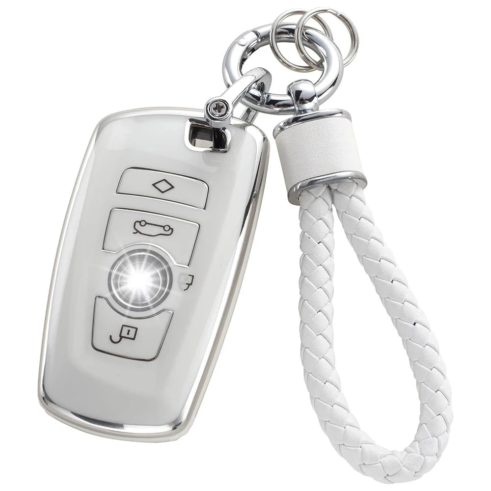 TPU Remote Car Key Case Cover Holder for BMW 1 3 5 7 Series X1 X3 X4 X5 X6 F10 F20 F30 F34 F25 F31 M3 M4 E34 Keychain