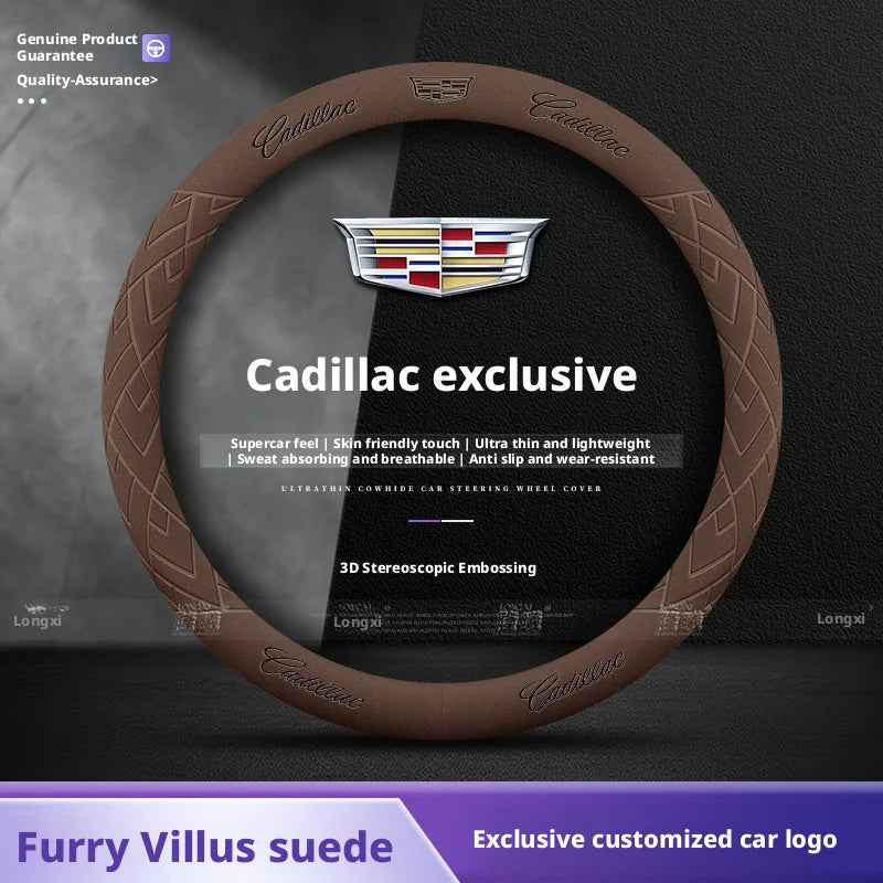 Applicable to Cadillac steering wheel covers: CT5, ATSL, XT4, XT5, XT6, CT6, CT4, XTS, faux leather steering wheel grips CM World