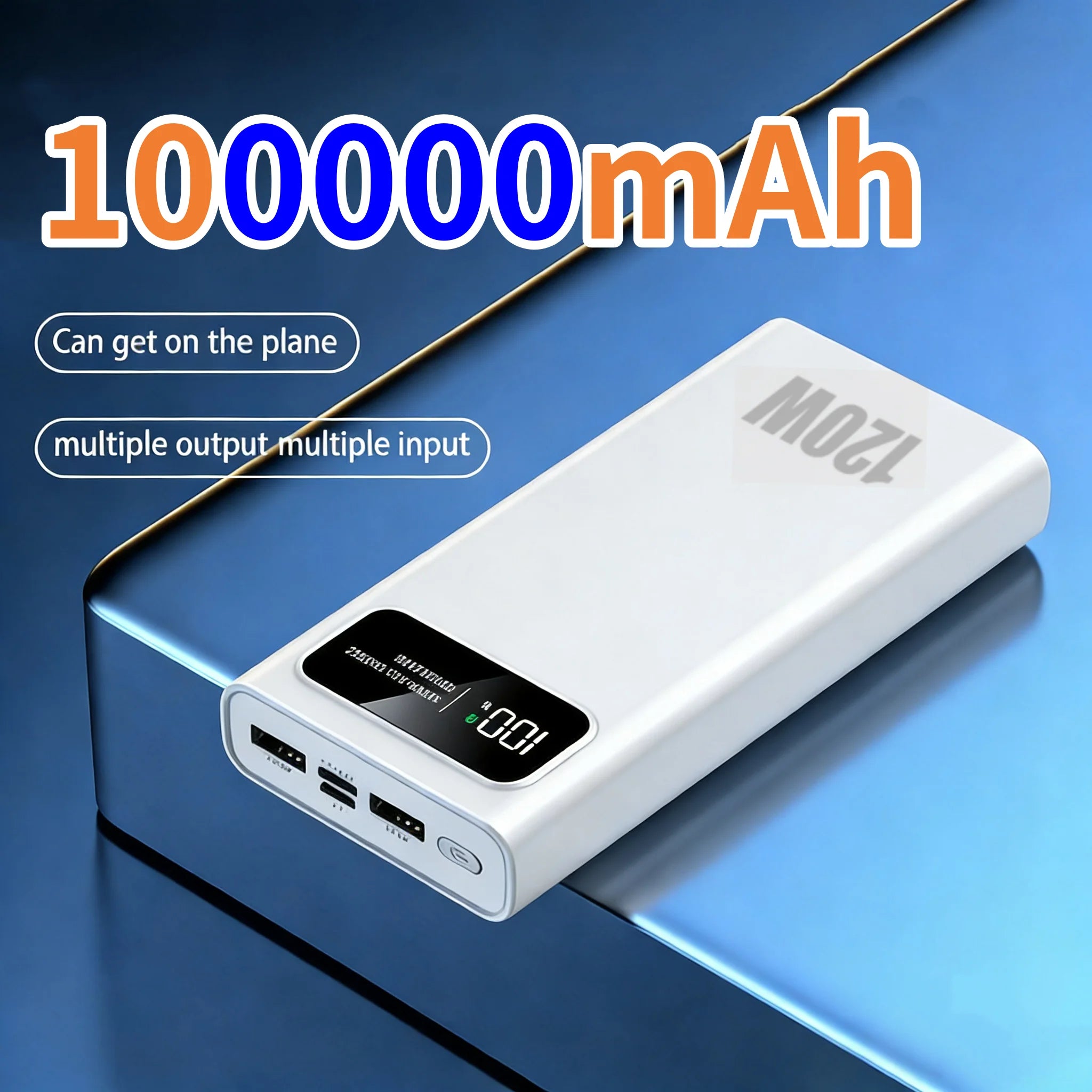 120W 200000mAh Power Bank Super Fast Charging Battery High Capacity Digital Display Power Bank For iPhone Samsung Huawei Car Mobile World