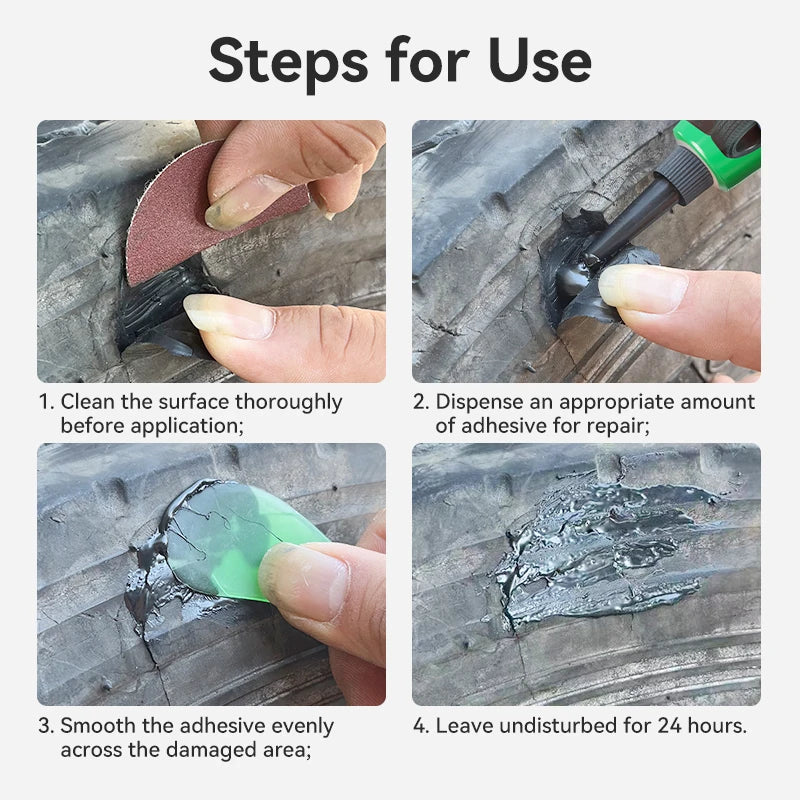 Tire Repair Glue Waterproof & High Temperature Resistant Black Sealing Waterproof And High-Temperature Resistant Repair Adhesive CM World