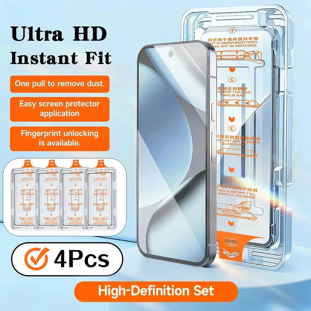 4pieces True-to-Screen Vision Privacy & HD Screen Protector For Samsung S26 Ultra S26+ S26 Shatter Resistant Full Tempered Glass