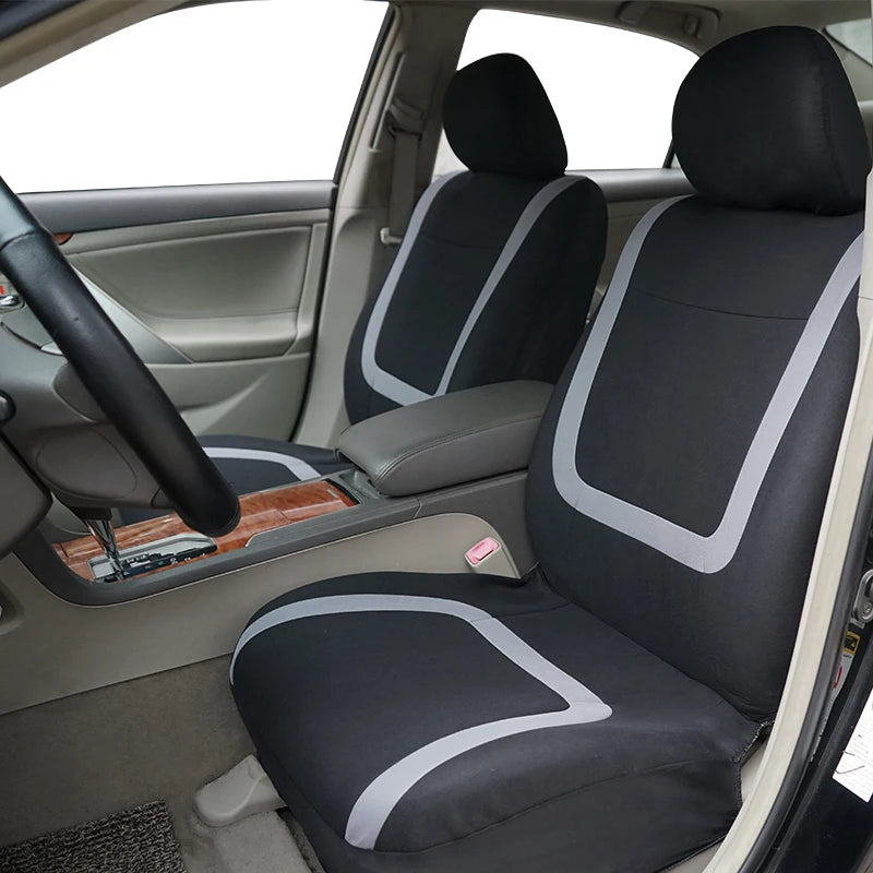 Full Set Car Seat Cover Fabric Universal Polyester Breathable Washable Suitable For Car Truck Van Suv Car Accessories Interior CM World