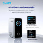 Anker 100W GaN 3-Port Fast Charger Smart Digital Display PD Charging Block For iPhone MacBook Pro Air iPad Xiaomi Galaxy S24 Car Mobile World