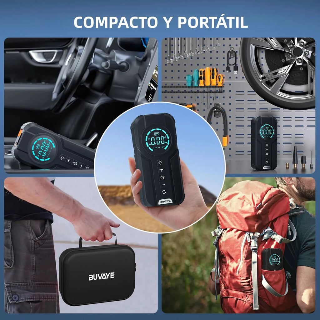 10000mAh Jump Starter Power Bank 3000-7000A with Air Compressor And Lighting Features for Car Battery Starter And Tyre Inflating