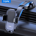 TOPK Car Phone Holder Mount 2 IN 1 Upgraded Adjustable Cell Phone Holder For Car Dashboard & Air Vent Compatible With All Phones