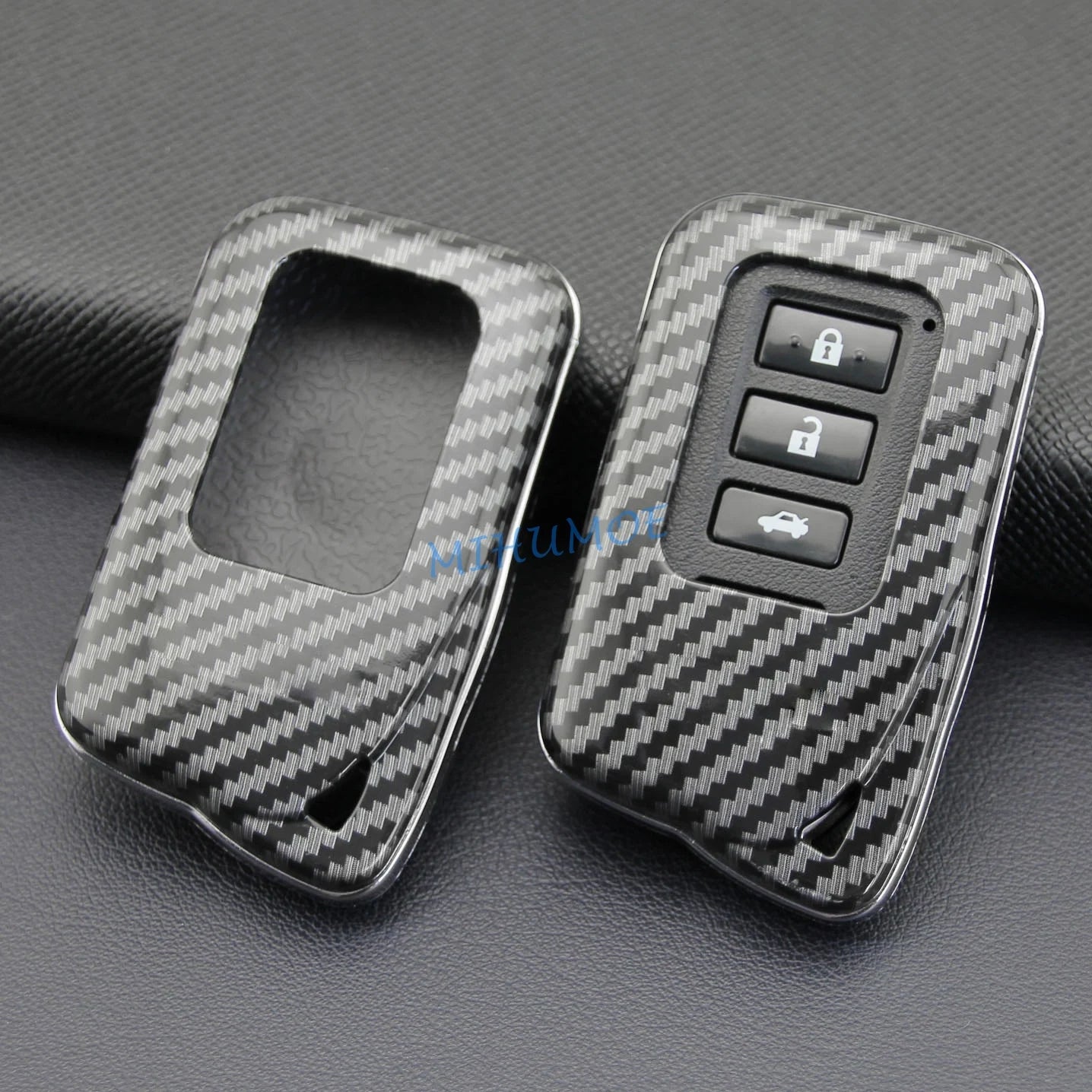 Car Key Fob Chain Case Cover Ring Shell For 2013-2023 Lexus RX ES NX IS GS LX RC Carbon Fiber 200t 300 300h 350 450h CM World