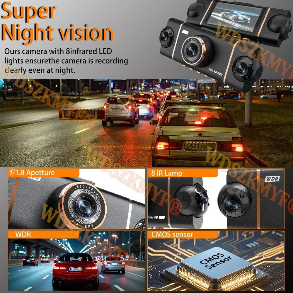 New 4CH Car DVR UHD 4K 1080P Car Dash Cam 360°  WIFI APP Video Recorder Front With Rear View Night Vision 4K Black Box