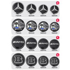 56mm60mm65mm75mm Car Wheel hub Center Cap Badge covers sticker 4pcs Mercedes Benz W204 W205 W212 W213 W177 W176 W117 X253 W247 CM World
