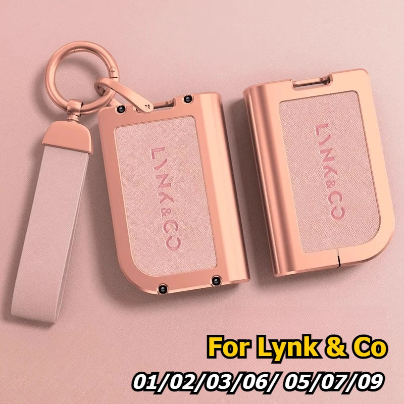 Car Remote Key Case Cover Protection Keychain Keyless Bag Shell Zinc Alloy Car Accessories for Lynk & Co 01 02 03 06 05 07 09