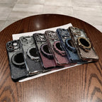 Magnetic For Magsafe Case For iPhone 17 16 13 12 11 Pro Max Jewelled Phone Cases For iPhone 17 Air 15 14 Pro Max 16 Plus Cover