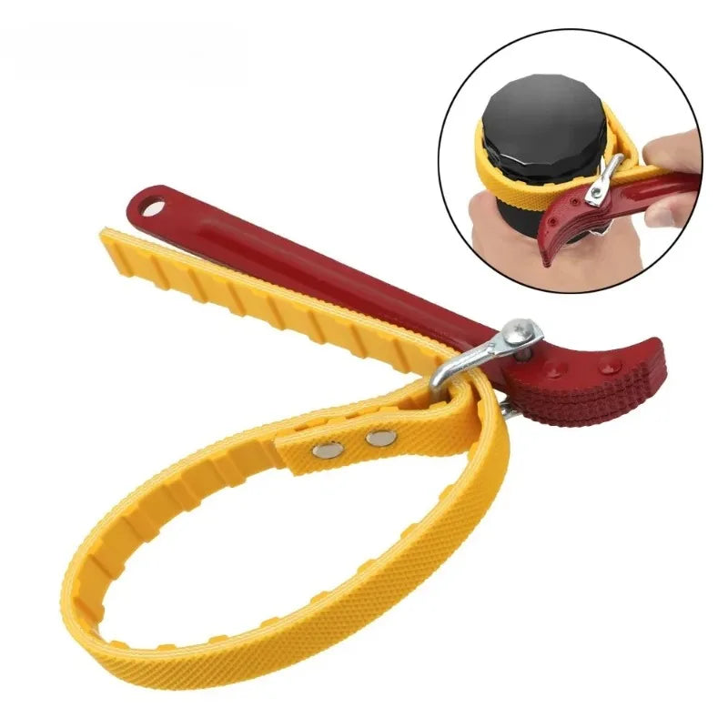 Adjustable Strap Oil Filter Belt Wrench Chain Spanner Puller Cartridge Disassembly Tool for Motorcycle Repair Accessorie Car Mobile World