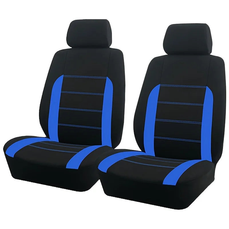 AUTO PLUS Sports Universal Polyester Car Seat Cover Set Fit Most Car Plain Fabric Bicolor Stylish Car Accessories Seat Protector CM World