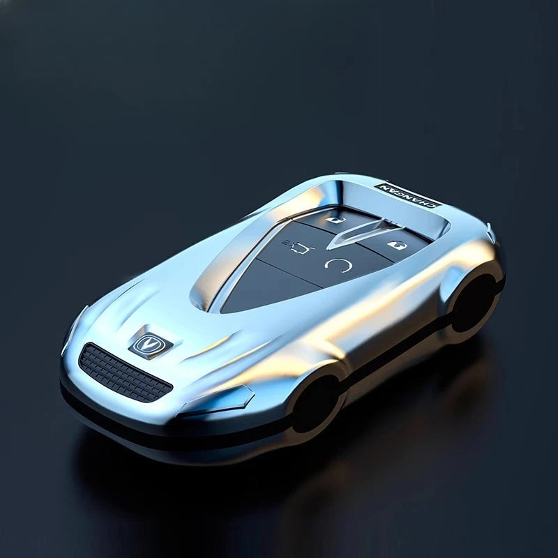 Key Cover Case for Changan UNI-V/CS75 Plus 3rd Gen/CS55 Plus/Yida/UNI-Z/Eado/UNI-T (2024 Models) - Protective Keybag Keychain CM World