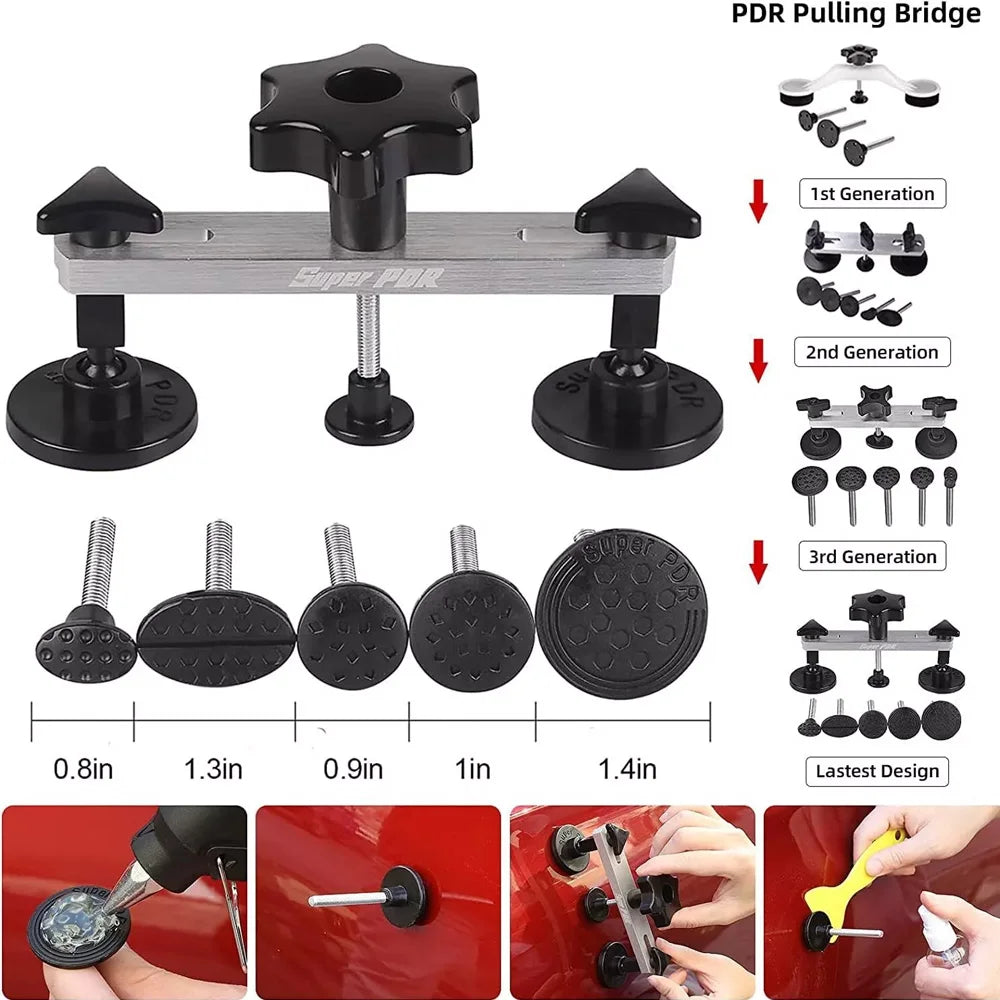 Super PDR Tools Paintless Dent Repair Kit Car Dent Removal Car Repair Dent DIY Hail Repair Tools CM World