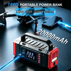 20000mAh Car Battery Jump Starter with Vacuum Cleaner Air Compressor Pool Mattress Tire Inflator Car Battery Booster Power Bank