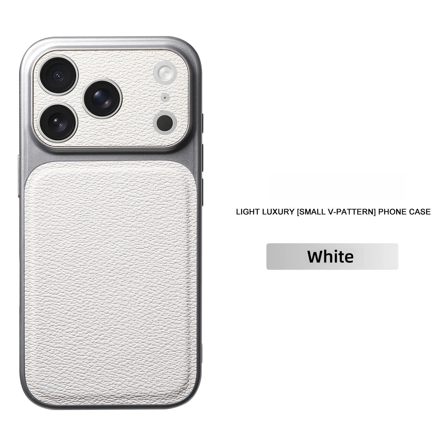 Solid Color Lychee Grain Leather Phone Case, Anti-Scratch & Shockproof Protective Cover for iPhone 17 Pro Max  16 15 14 13 Air Car Mobile World