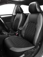 Universal Faux Leather Car Seat Covers Full Set – Includes Front Seats and Rear Bench, Fits Most SUVs and Trucks CM World