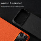 for Magsafe Case for iPhone 17 Air 15 16 Pro Max 17Pro Lychee Natural Cowhide Leather Magnetic Protector Luxury Phone Back Cover